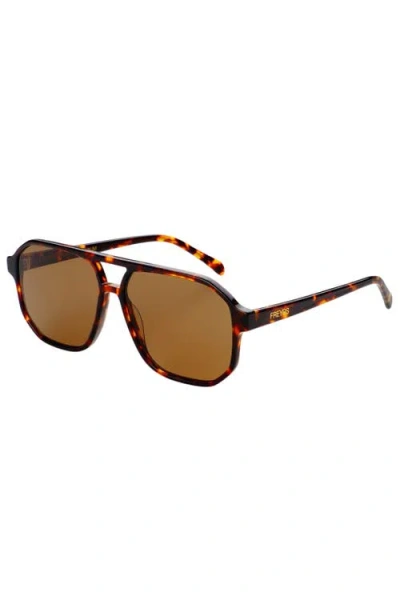 Freyrs Eyewear Billie Aviator Sunglasses In Brown