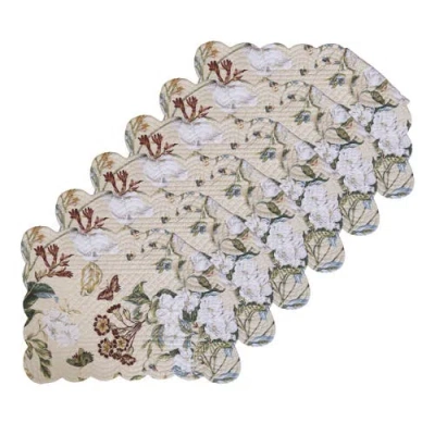 C & F Home C&f Home Garden Images Reversible Machine Washable Scallop Quilt Placemats Set Of 6 In Multi