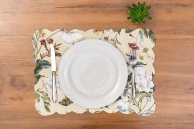 C & F Home C&f Home Garden Images Reversible Machine Washable Scallop Quilt Placemats Set Of 6 In Multi