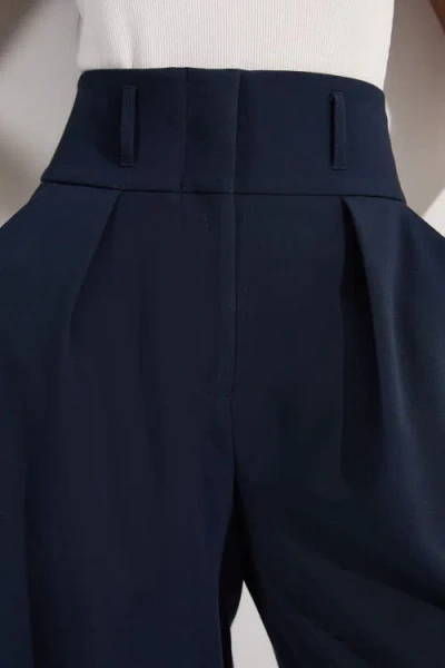 Karen Millen High Waist Wide Leg Pants In Blue