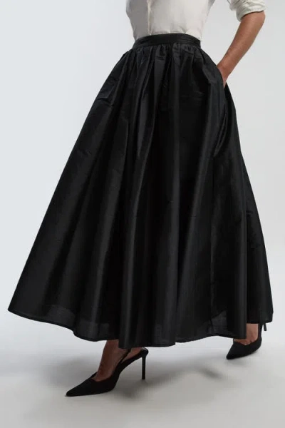 Karen Millen Taffeta Woven Maxi Skirt In Black