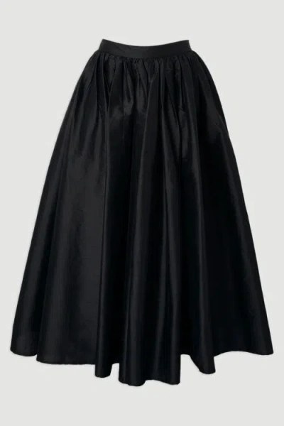 Karen Millen Taffeta Woven Maxi Skirt In Black