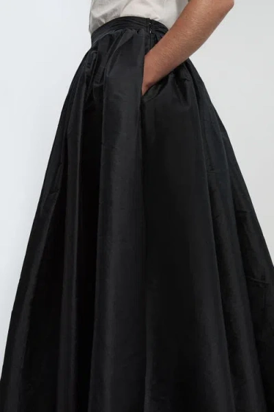 Karen Millen Taffeta Woven Maxi Skirt In Black