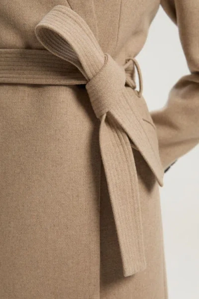 Karen Millen Wool Notch Neck Tailored Maxi Coat In Gray