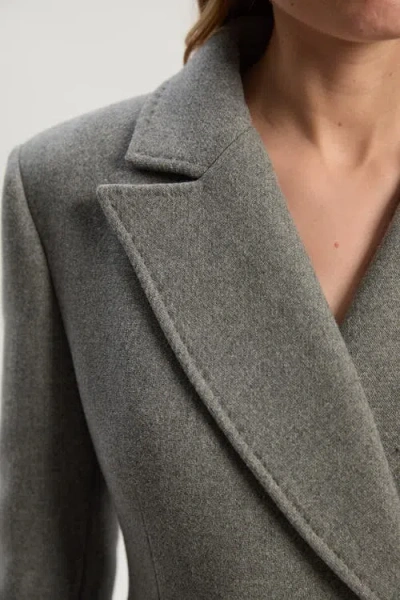 Karen Millen Wool Blend Tailored Fitted Maxi Coat In Gray