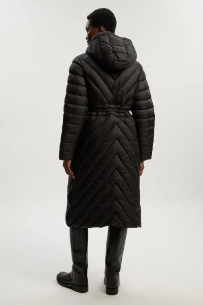 Karen Millen Petite Packable Knee Length Coat In Black