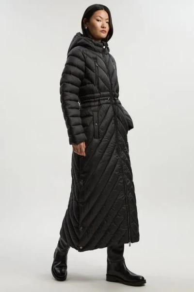 Karen Millen Lightweight Packable Maxi Coat In Black