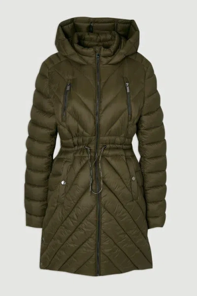 Karen Millen Lightweight Packable Coat In Brown
