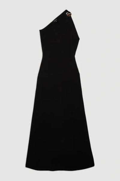 Karen Millen Backless Knit Dress With Hardware In Black