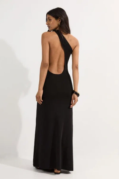 Karen Millen Backless Knit Dress With Hardware In Black
