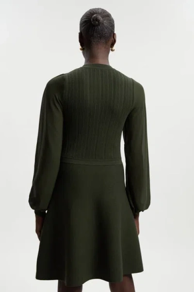 Karen Millen Petite Mini Dress With Chiffon Sleeve In Green