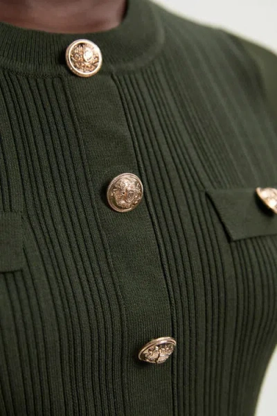 Karen Millen Petite Mini Dress With Chiffon Sleeve In Green