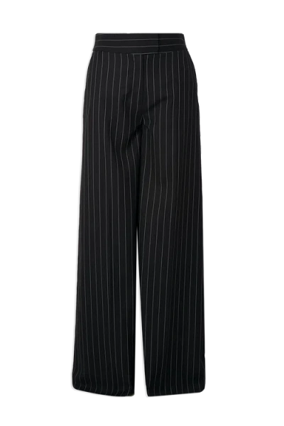 Karen Millen Pinstripe Wide Leg Tailored Trouser In Black
