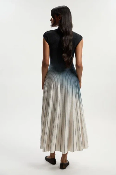 Karen Millen Dip Dye Detail Knitted Maxi Dress In Blue