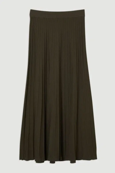 Karen Millen Textured Knit Full Midi Skirt In Green