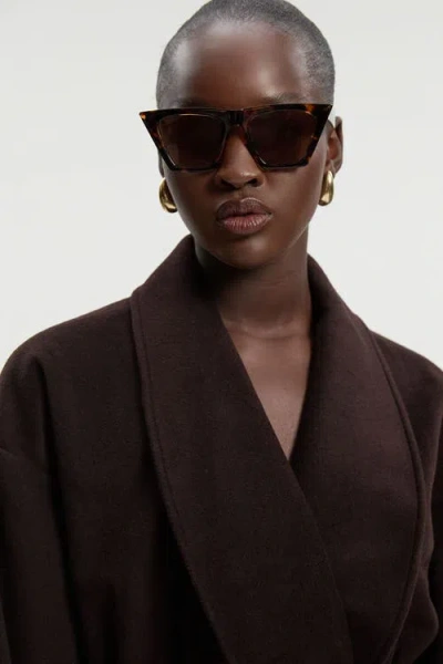 Karen Millen Brushed Wool Wrap Short Coat In Black