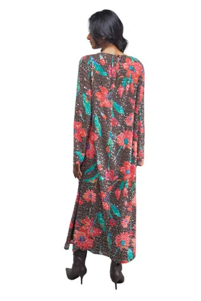 Warehouse Sequin Column Midi Dress In Multi