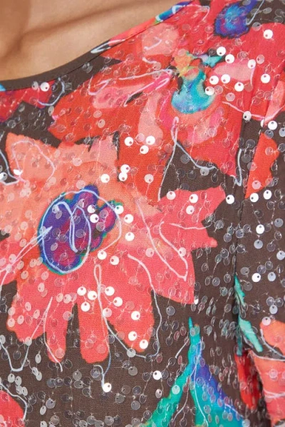 Warehouse Sequin Column Midi Dress In Multi