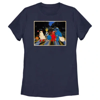 Sesame Street Halloween Abbey Road  Graphic T-shirt In Blue