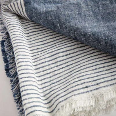 Napa Home & Garden Leon European Linen Throw In Blue