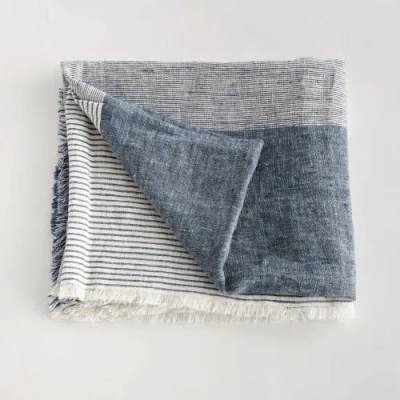 Napa Home & Garden Leon European Linen Throw In Blue