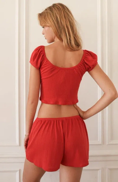 Dippin Daisys Cozy Cabin Shorts In Orange