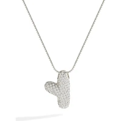 Mint & Lily Pave Bubble Initial Necklace