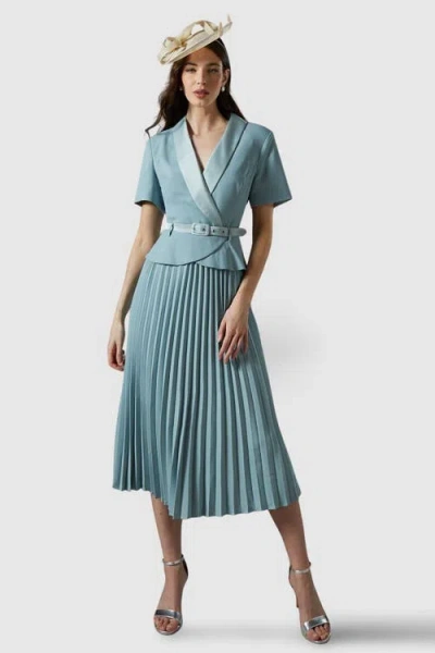 Coast 2 In 1 Dress With Pleated Skirt In Gray