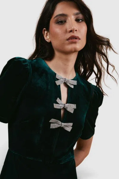 Oasis Occasion Velvet Bow Midaxi Dress In Black