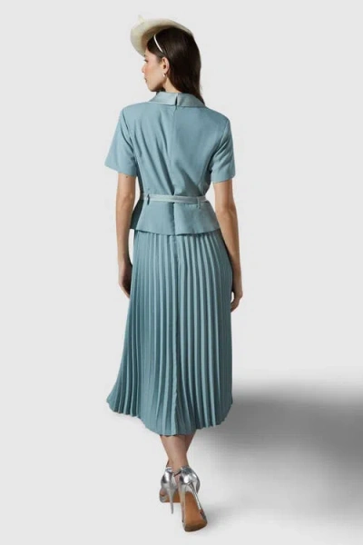 Coast 2 In 1 Dress With Pleated Skirt In Gray