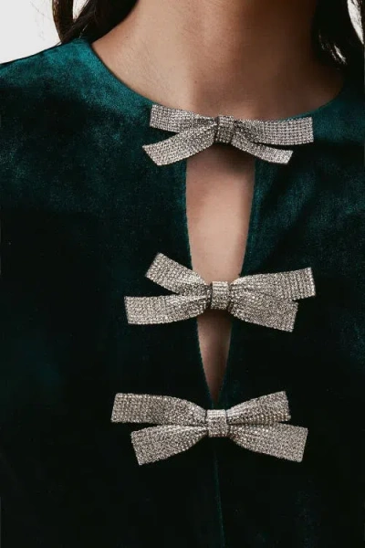 Oasis Occasion Velvet Bow Midaxi Dress In Black