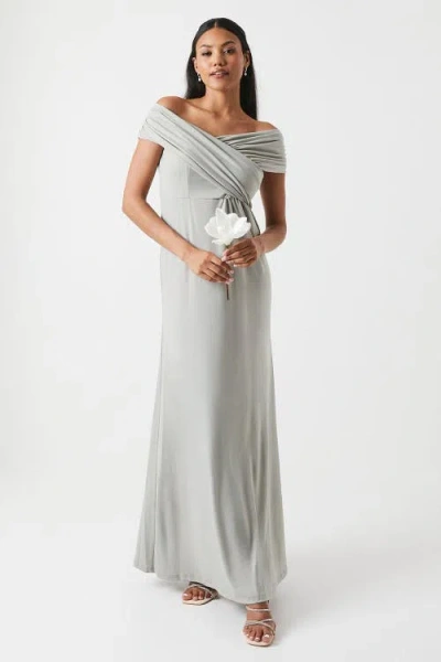 Coast Bardot Ruched Jersey Bridesmaid Dress In Gray