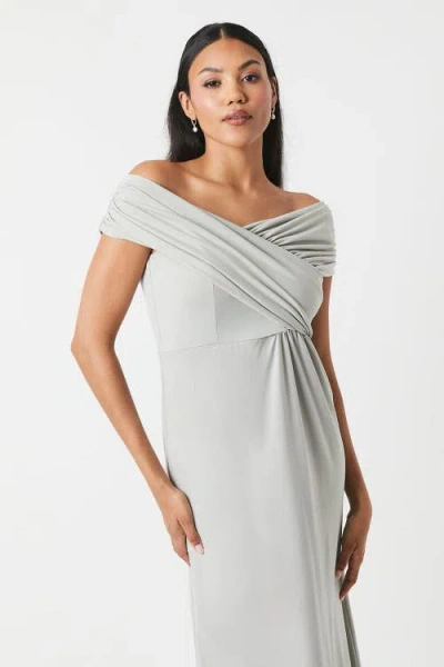 Coast Bardot Ruched Jersey Bridesmaid Dress In Gray