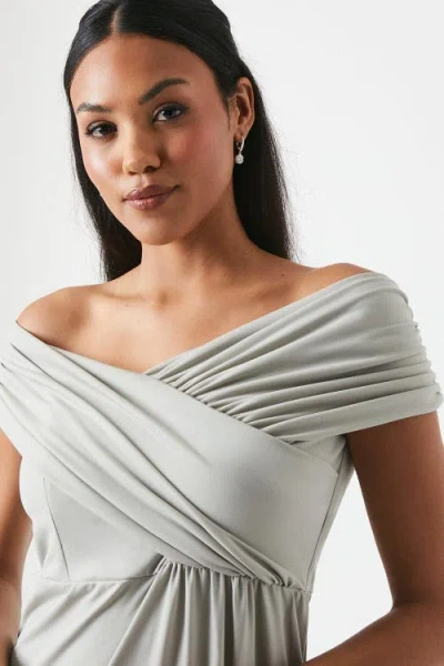 Coast Bardot Ruched Jersey Bridesmaid Dress In Gray