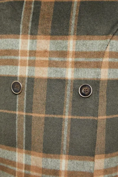 Oasis Check Scarf Longline Jacket Coat In Multi