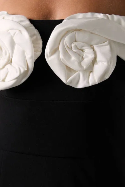 Coast Bardot Rose Detail Maxi Dress In Black