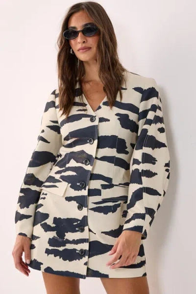 Nasty Gal Cocoon Sleeve Tailored Mini Dress In Multi