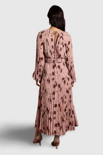 Coast Long Sleeve Chiffon Wrap Midi Dress In Pink