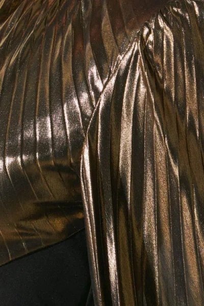 Coast Party Metallic Long Sleeve Mini Dress In Black