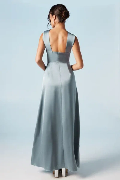 Coast Twisted Halterneck Satin Maxi Dress In Blue