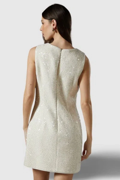 Coast Sequin Boucle Shift Dress In White