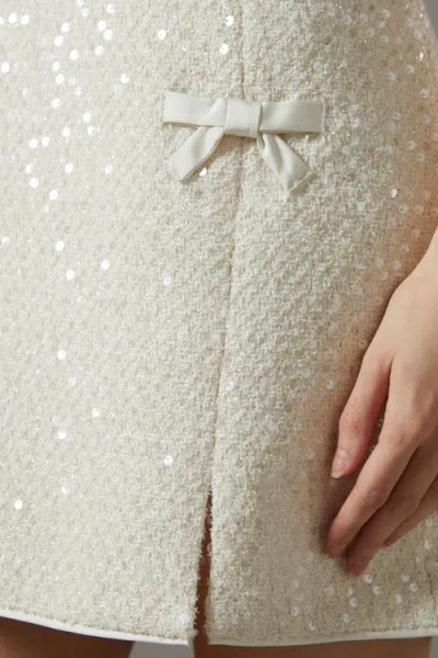 Coast Sequin Boucle Shift Dress In White