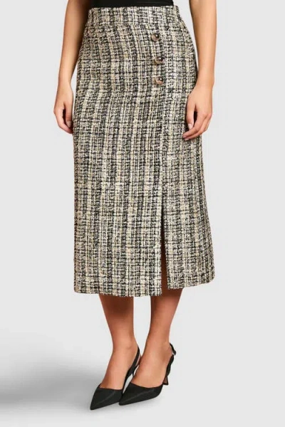 Coast Sequin Tweed Midi Skirt In Multi
