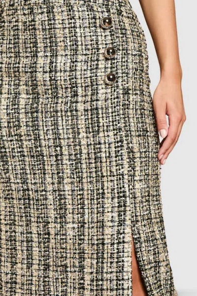 Coast Sequin Tweed Midi Skirt In Multi