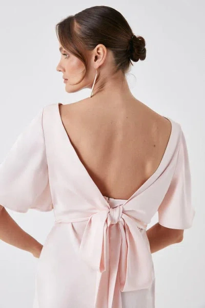 Coast Tie Back Satin Bridesmaid Dress In Pink