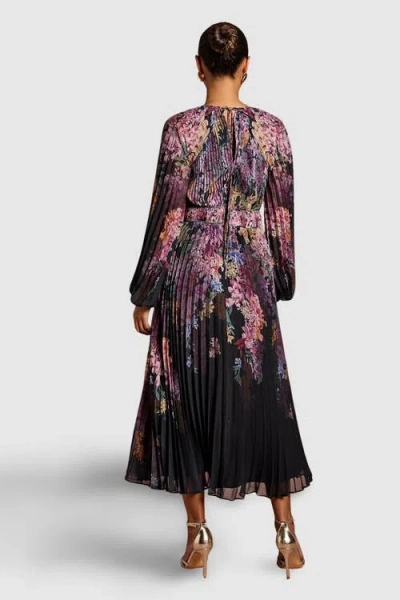 Coast Petite Printed Pleated Wrap Dress In Multi