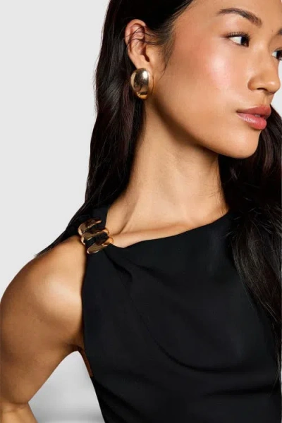 Coast Ruched Side Split Maxi Dress In Black