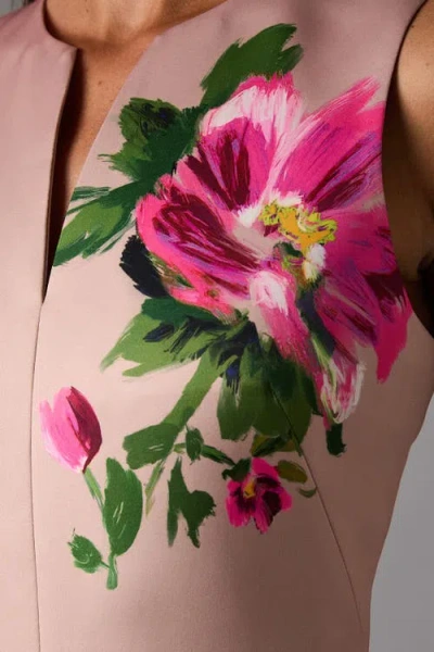 Coast Notch Neck Placement Print Midi Dress In Multi