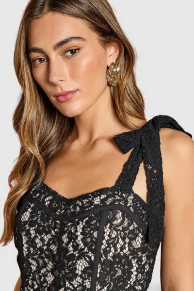 Coast Lace Bow Shoulder Maxi Dress In Black