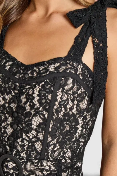 Coast Lace Bow Shoulder Maxi Dress In Black